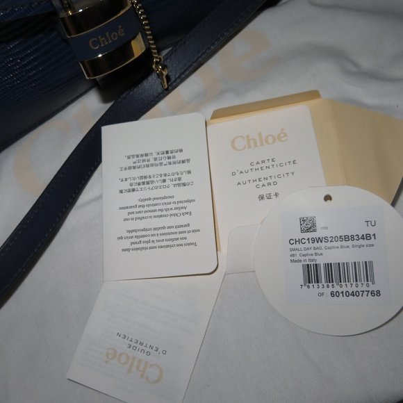 Chloe Medium Aby Lizard Embossed Calfskin Shoulder Bag In Captive Blue - Picture 16 of 17